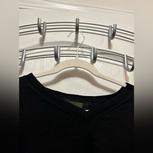 Eddie Bauer Men's Cotton Cashmere Sweater XL black v neck - Picture 6 of 11